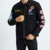 The Simpsons x Shoe Palace Lard Lad Donuts Black Work Cotton Bomber Jacket
