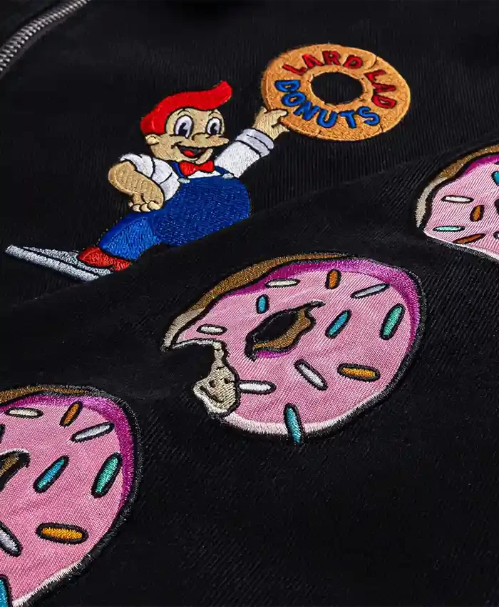 The Simpsons x Shoe Palace Lard Lad Donuts Black Work Jacket
