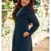 The Snow Must Go On Movie 2025 Heather Hemmens Blue Wool Trench Coat