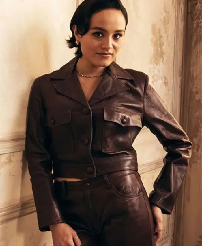 The Studio 2025 Chase Sui Wonders Brown Leather Jacket