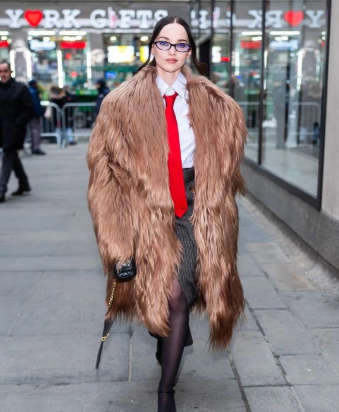 Dove Cameron Today Show Fur Coat