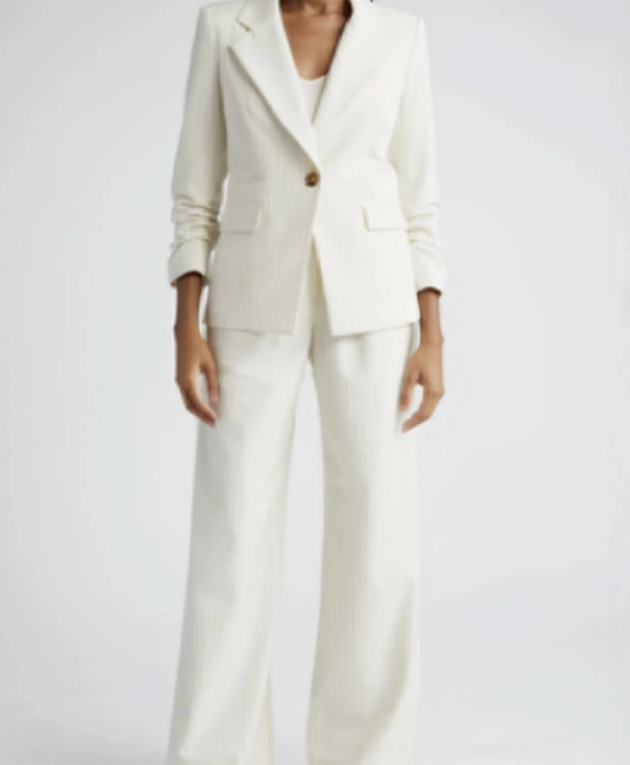 The Today Show Hoda Kotb White Pinstripe Suit