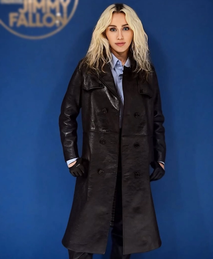 Miley Cyrus The Tonight Show Black Coat