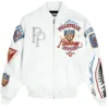 The Tonight Show Alicia Keys White Vintage Bomber Jacket For Sale