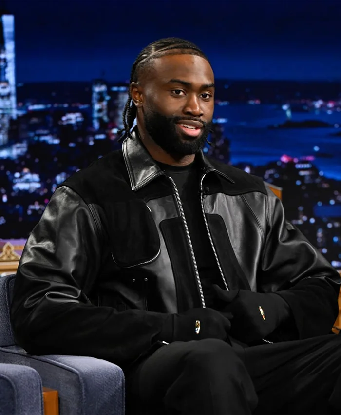 The Tonight Show Jaylen Brown Jimmy Fallon Black Jacket