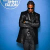 The Tonight Show Starring Jimmy Fallon Black Leather Blazer