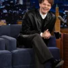 The Tonight Show Starring Jimmy Fallon S13 Charlie Heaton Black Leather Blazer