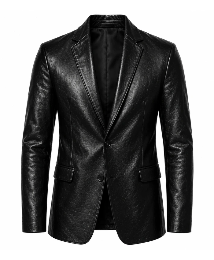 The Tonight Show Starring Jimmy Fallon Travis Scott Black Leather Blazer