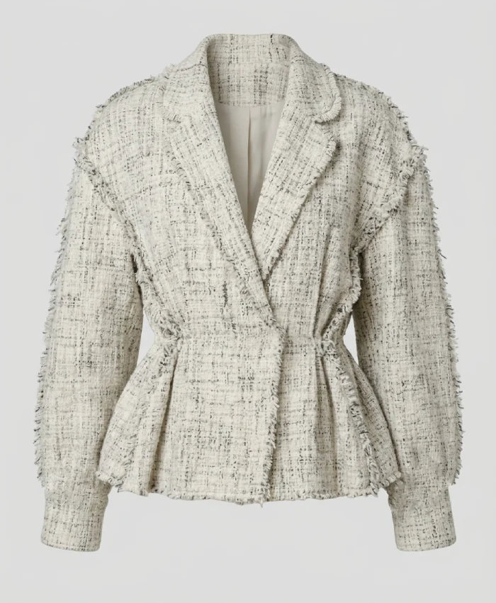 Alternative view of The Tonight Show Uma Thurman Tweed Peplum Jacket