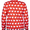 The Traitors Season 04 Colton Underwood Black Sheep Print Sherpa Jacket In Red