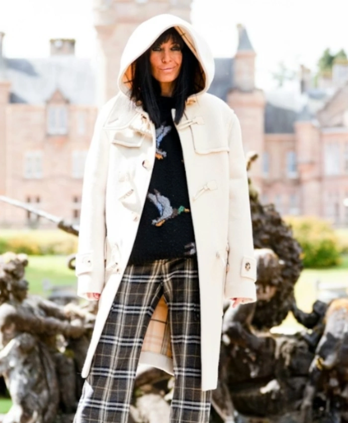 The Traitors UK S04 Claudia Winkleman White Toggle Button Duffle Coat