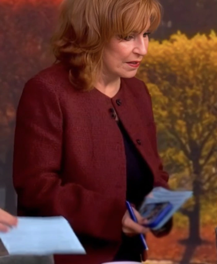 The View S28 Joy Behar Red Crew Neck Wool Jacket