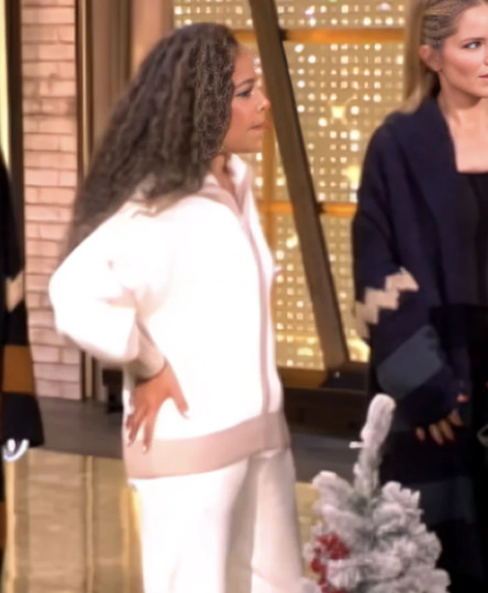 The View Sunny Hostin Contrast Trim Zip Fur Jacket