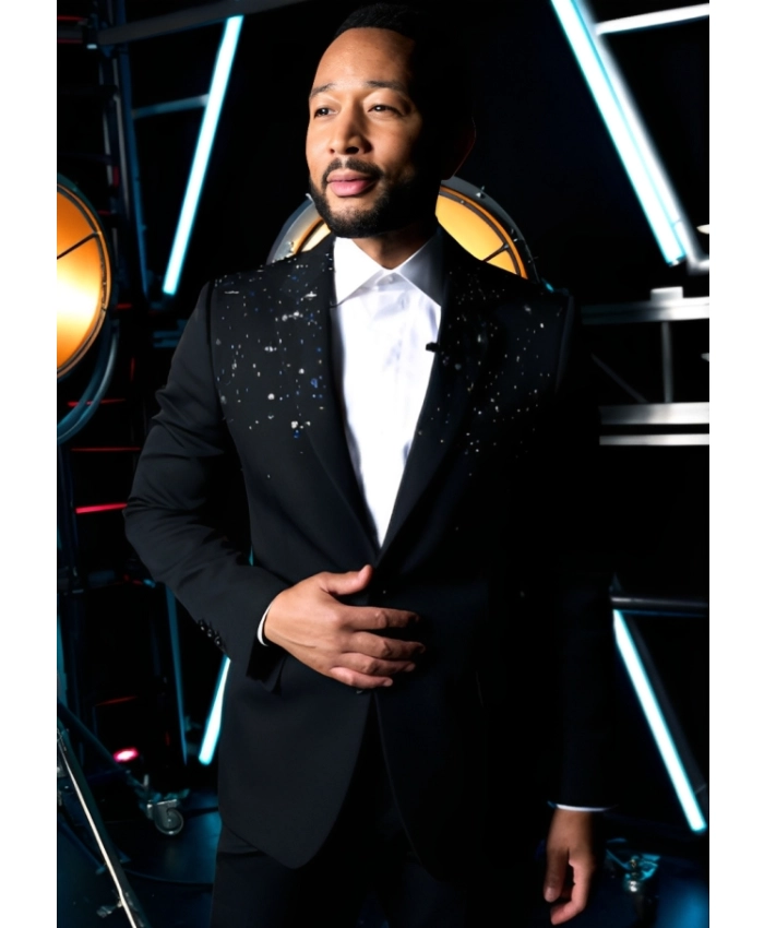 John Legend The Voice 2026 Crystal Embellished Blazer