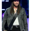 The Voice Jared Shoemaker Slim Fit Grey Leather Trucker Jacket
