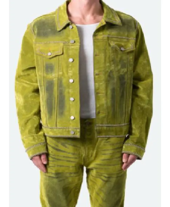 The Voice S27 Antonio Ramsey Green Stud Denim Jacket - Image 2
