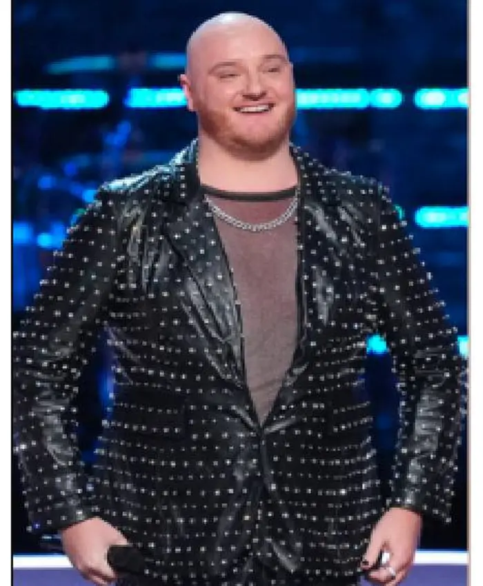 The Voice S27 Dan Kiernan Studded Leather Blazer
