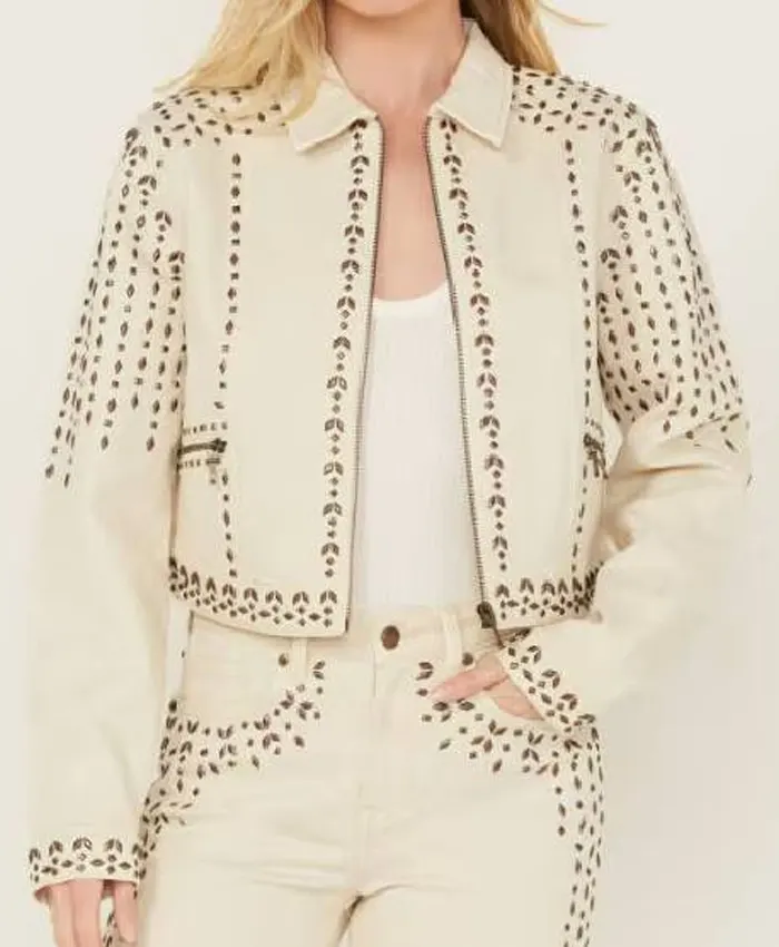 The Voice S27 Hailey Wright White Stud Jacket - Image 2