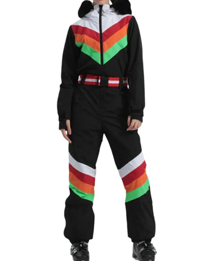 The Voice S27 Kelsea Ballerini Stripe Black Ski Suit - Image 3