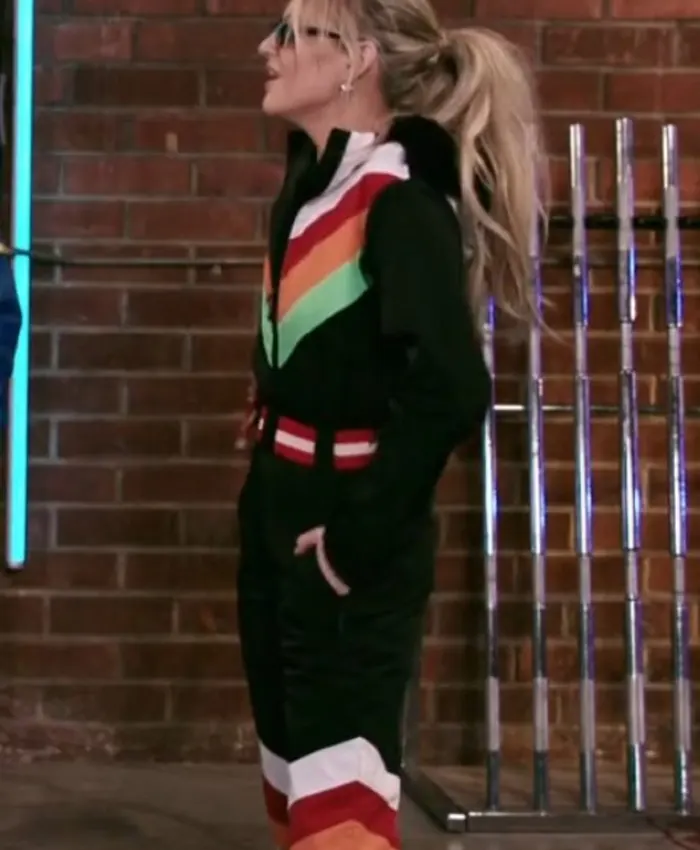 The Voice S27 Kelsea Ballerini Stripe Black Ski Suit - Image 2
