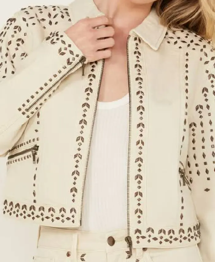 The Voice S27 Hailey Wright White Stud Jacket - Image 3