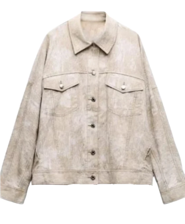 The Voice S28 Jerrell Melton Beige Denim Jacket - Image 2