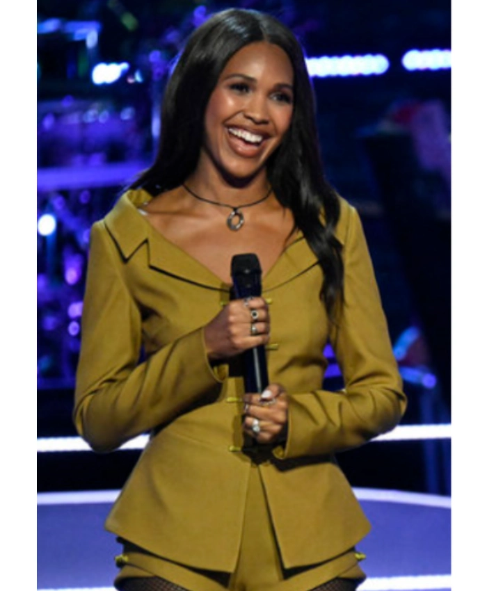 The Voice S29 Drew Russel Mustard Off Shoulder Jacket For Sale
