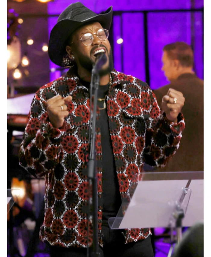 The Voice S29 Jeremy Keith Red And Black Crochet Jacket