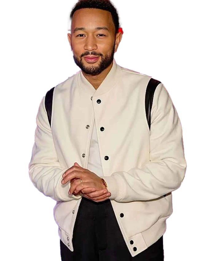 John Legend The Voice S29 White Varsity Jacket