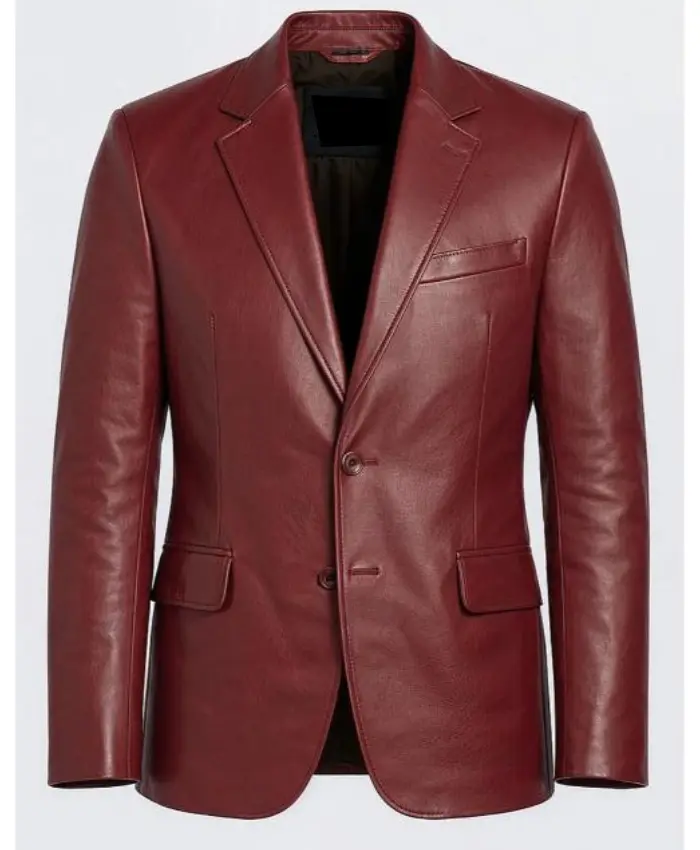 The Voice S29 Moses G Maroon Leather Blazer - Image 2