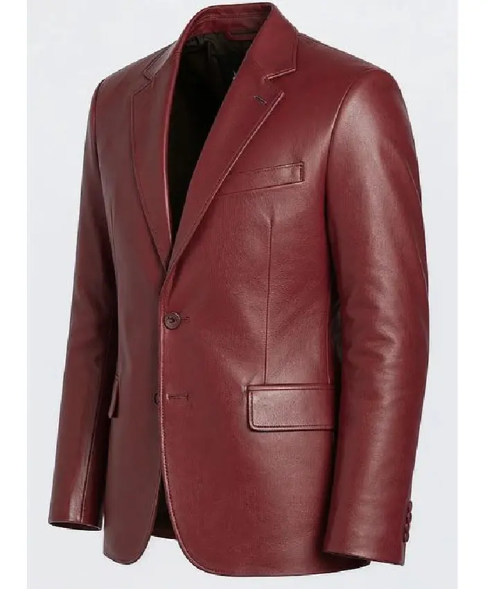 The Voice S29 Moses G Maroon Leather Blazer - Image 3