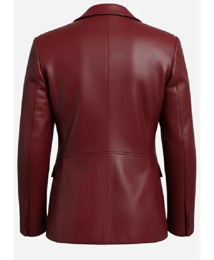 The Voice S29 Moses G Maroon Leather Blazer - Image 4