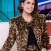 The Young Hollywood Studio Madisyn Shipman Leopard Print Cropped Jacket