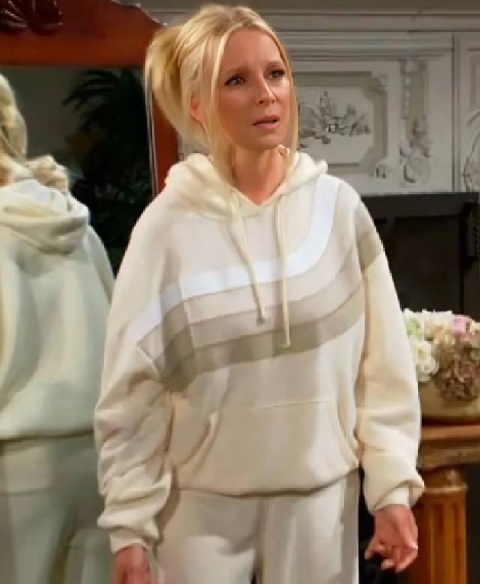 The Young And The Restless Christine Blair Williams Cream Striped Sweatshirt