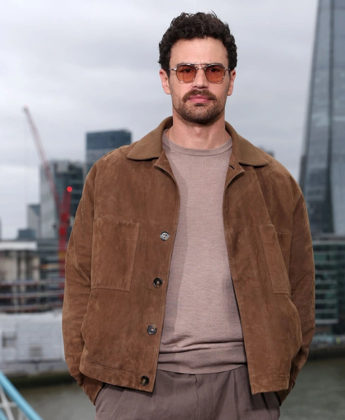 Theo James Press Junket Brown Suede Jacket - Image 2