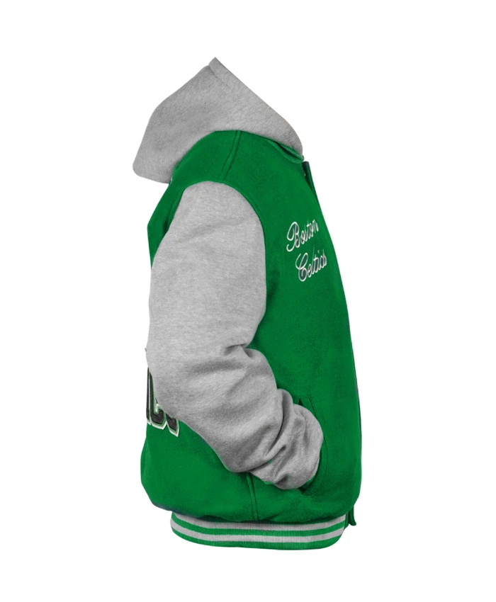 Throwback Prep Boston Celtics Kelly Green Hoodie Jacket For Sale