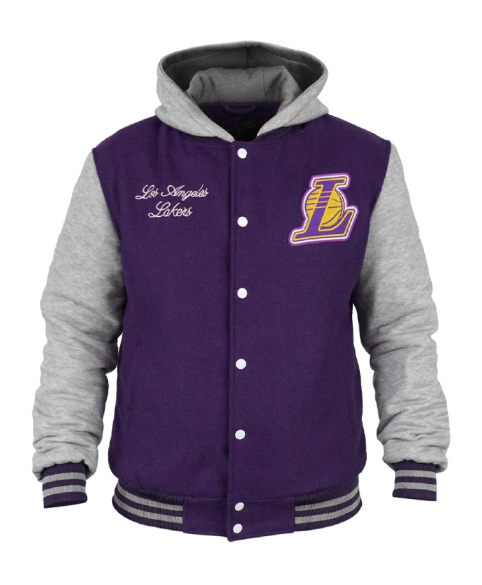 Throwback Prep LA Lakers Purple Hooded Jacket