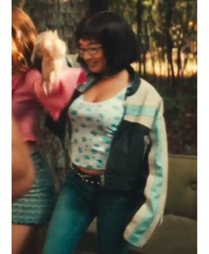 Tiffany Ho TV Series His And Hers 2026 Teen Helen Wang Colorblock Leather Jacket
