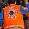 Timothee Chalamet NY Knicks Game Orange Jacket