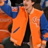 Timothee Chalamet NY Knicks Orange Game Jacket
