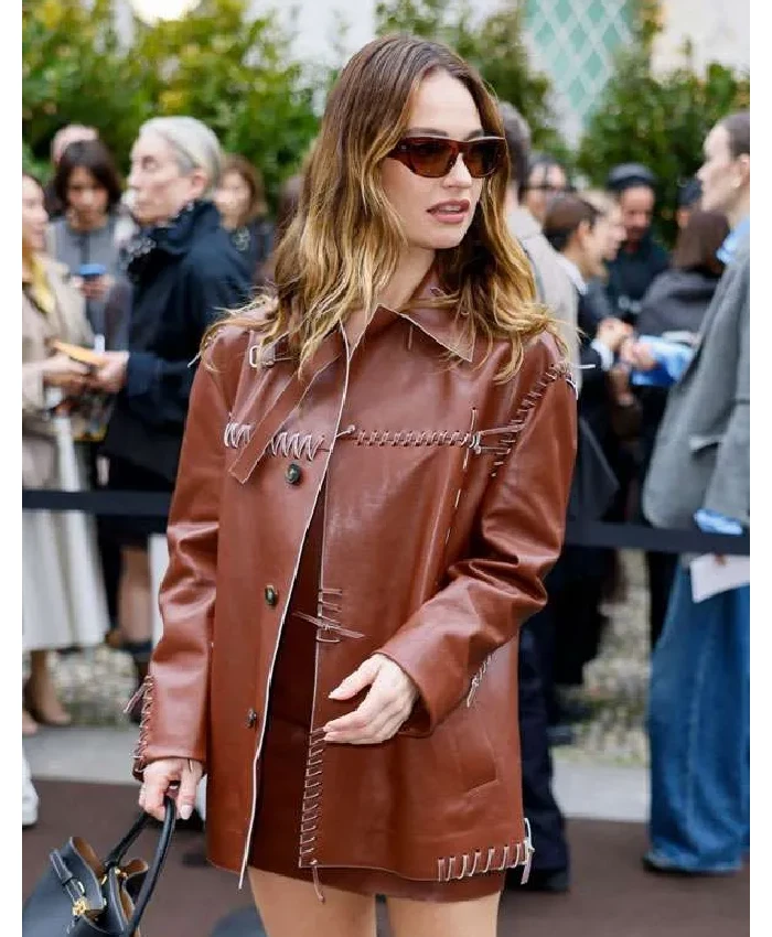 Tods FW26 Fashion Show Milan 2026 Brown Leather Jacket