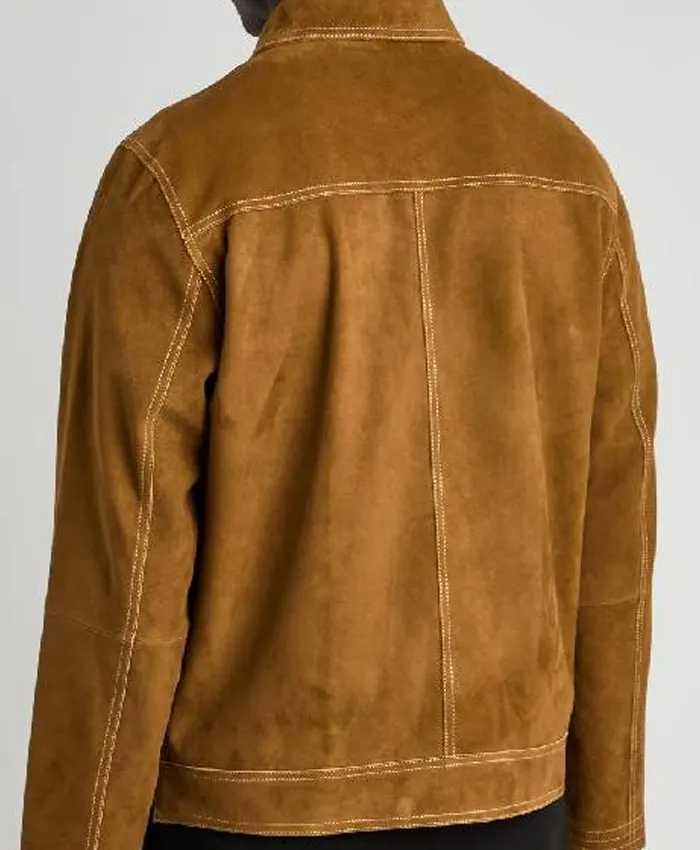Tom Burke Etalk 2025 Brown Suede Jacket