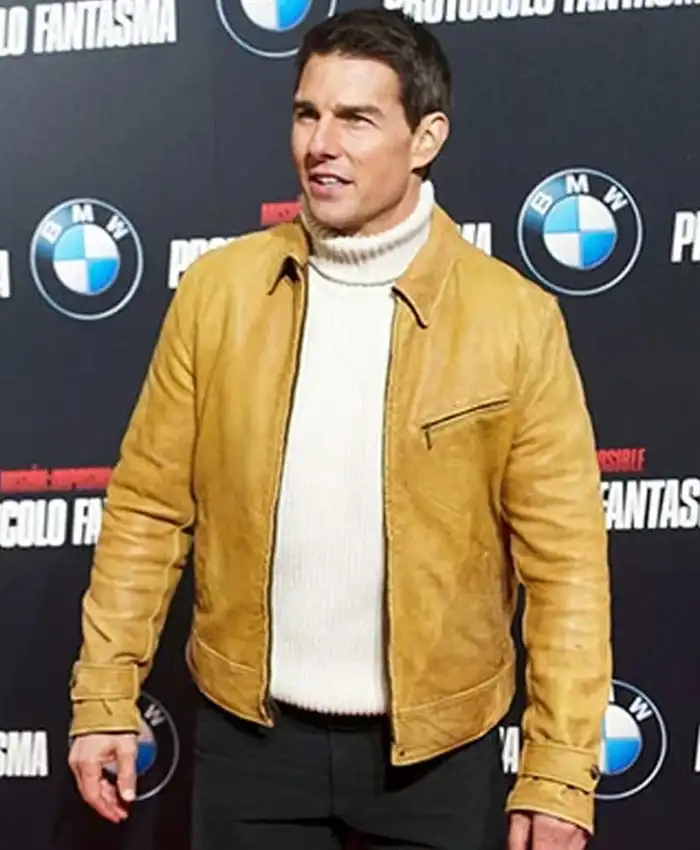 Tom Cruise Mission Impossible 4 Ghost Protocol Premiere Event Ethan Hunt Leather Jacket