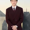 Tom Holland UK Premiere Double Breasted Burgundy Suit Sale