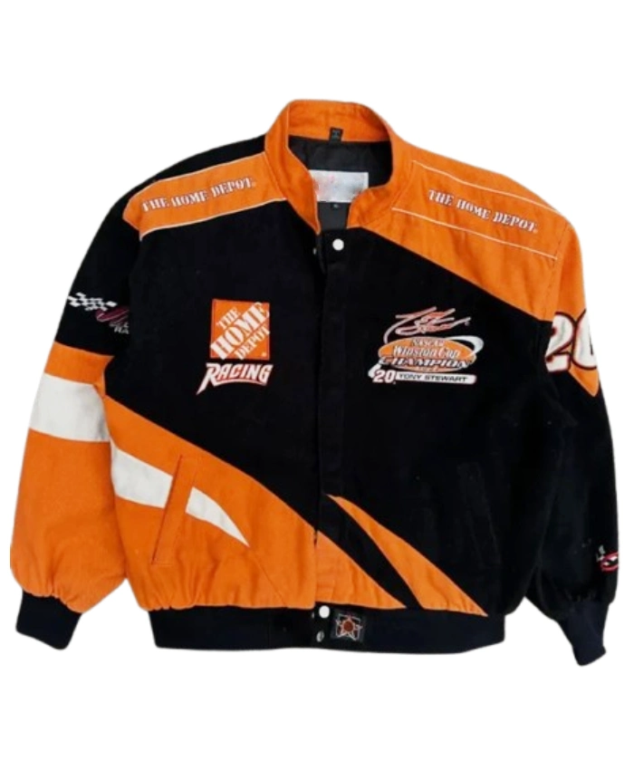 Tony Stewart 2002 Winston Cup NASCAR Orange And Black Racing Jacket