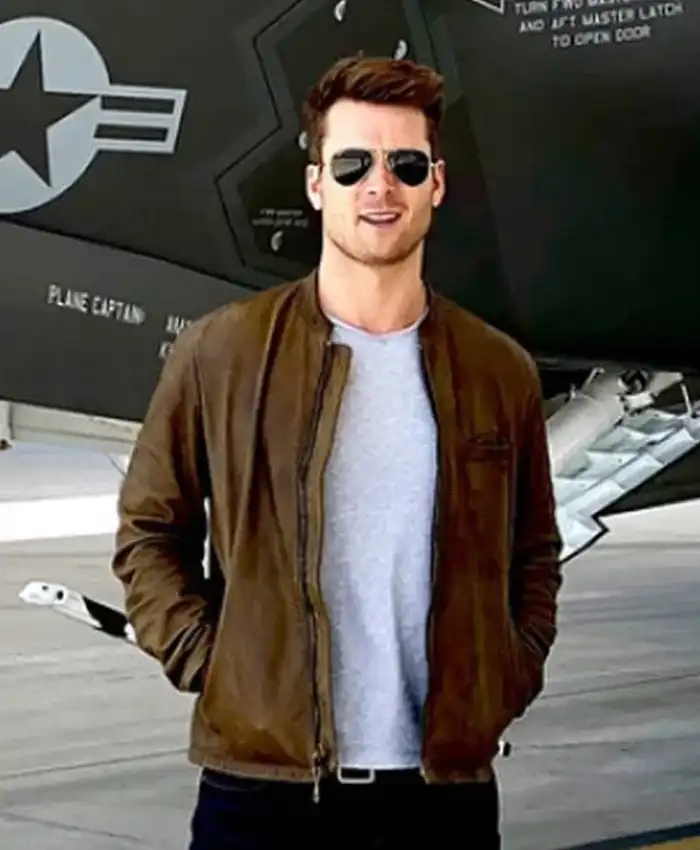 Top Gun 2 Maverick Glen Powell Brown Cotton Jacket