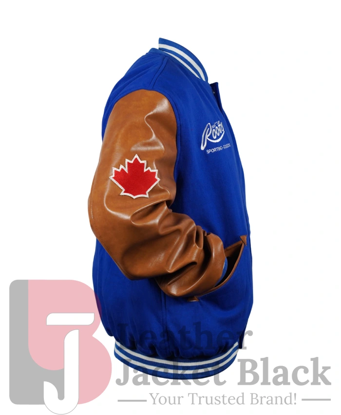 Toronto Blue Jays Blue And Brown Varsity Letterman Jacket