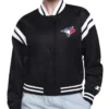 Toronto Blue Jays Printed Logo Black Varsity Jacket