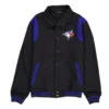 Toronto Blue Jays Sport Night Teddy Black And Blue Varsity Jacket