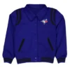Toronto Blue Jays Sport Night Teddy Blue And Black Varsity Jacket